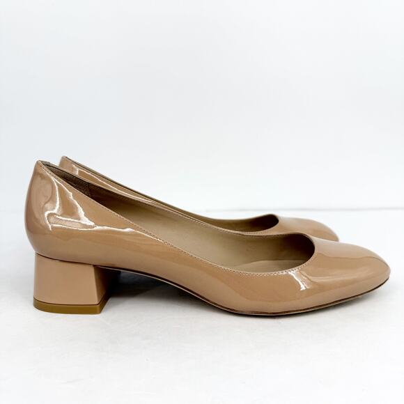 Stuart Weitzman Womens Vivienne 35 Pumps Size 7.5 Nude Patent Leather Heels EUC - Picture 4 of 15